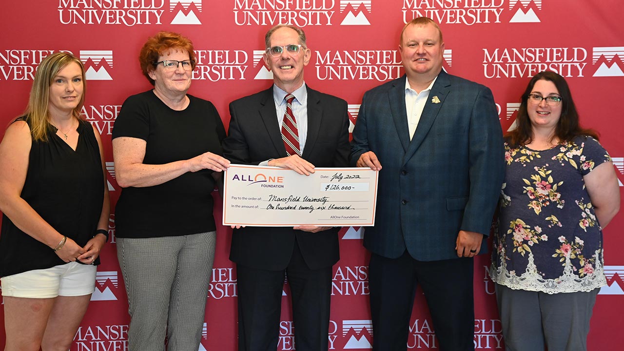 Check Presented for the Autism Resource Center at Mansfield University