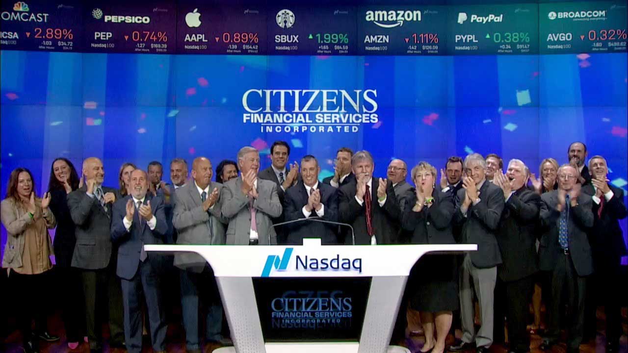 Citizens Financial Services Rings the Closing Bell at Nasdaq